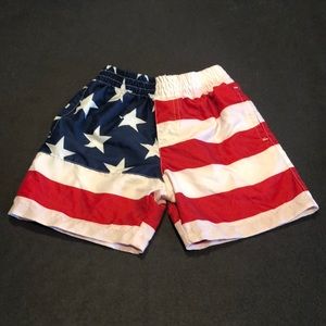 American flag 18 month boys swim trunks
